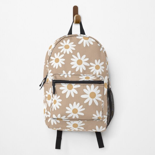 Light Daisies - daisy pattern, floral, florals, flower, retro, vintage, 70s, camel, brown, rust, earthy, terracotta Backpack
