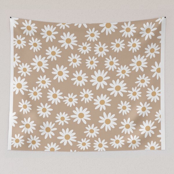Item preview, Light Daisies - daisy pattern, floral, florals, flower, retro, vintage, 70s, camel, brown, rust, earthy, terracotta designed and sold by charlottewinter.