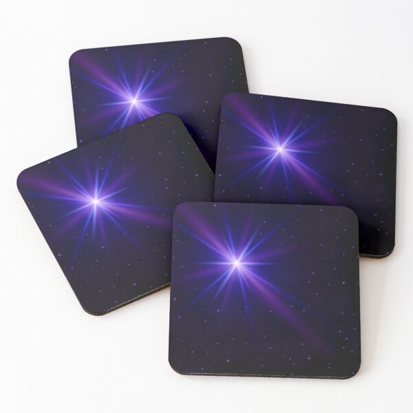Item preview, Beautiful abstract background. The night sky with many small stars and one big star flash with glowing blue and purple rays  designed and sold by Yevheniia Hulinska.