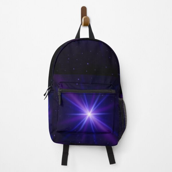 Item preview, Beautiful abstract background. The night sky with many small stars and one big star flash with glowing blue and purple rays designed and sold by Yevheniia Hulinska.