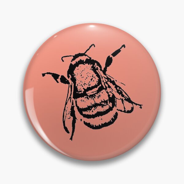 Item preview, Bee on coral pink pattern designed and sold by JillBusbyArt.