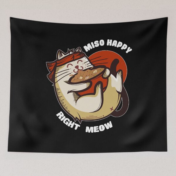 Item preview, Miso Happy Right Meow Cat Lover Japan Gift designed and sold by Basti09.