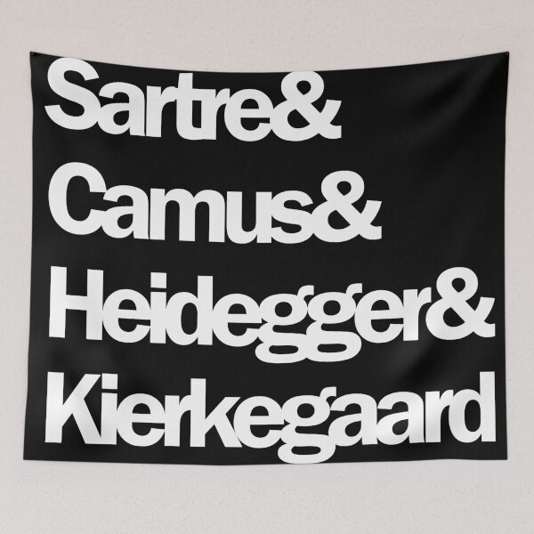 Item preview, Existentialist philosophers Sartre Camus Heidegger Kierkegaard designed and sold by ShuckedLondon.