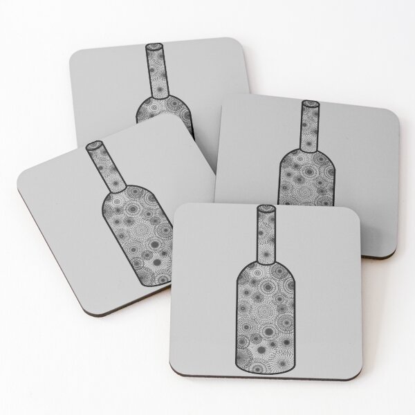 Item preview, Minimalistic glass bottle design with mandala pattern designed and sold by CiniArt.