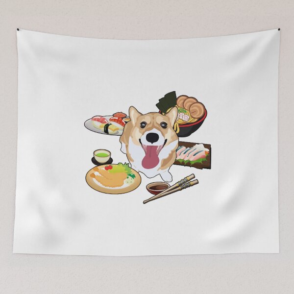 Item preview, Happy Corgi - Japanese Food designed and sold by MaplewoodMerch.