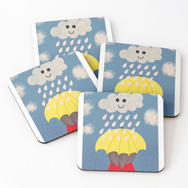 Item preview, Red Coat Girl with Yellow Umbrella designed and sold by MsKami.