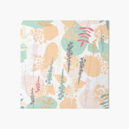 Botanical Motif Agrimony Flowers and Hydrangea leaves Art Board Print