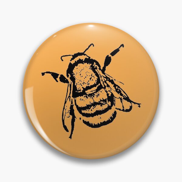 Item preview, Bee on saffron yellow pattern designed and sold by JillBusbyArt.