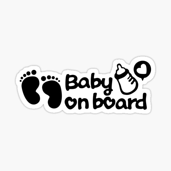 Car Sticker Warning Baby On Board Funny Cute Boy Car Exterior