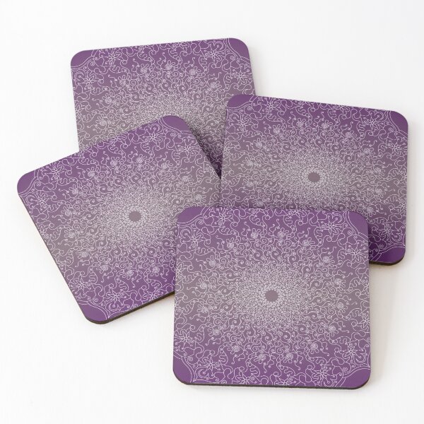 Item preview, Beautiful lace-like mandala in purple and white designed and sold by CiniArt.