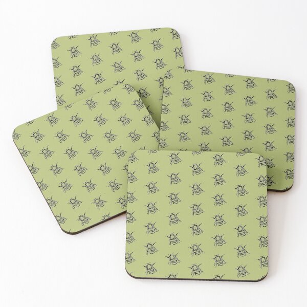 Item preview, Bee on chive green pattern designed and sold by JillBusbyArt.