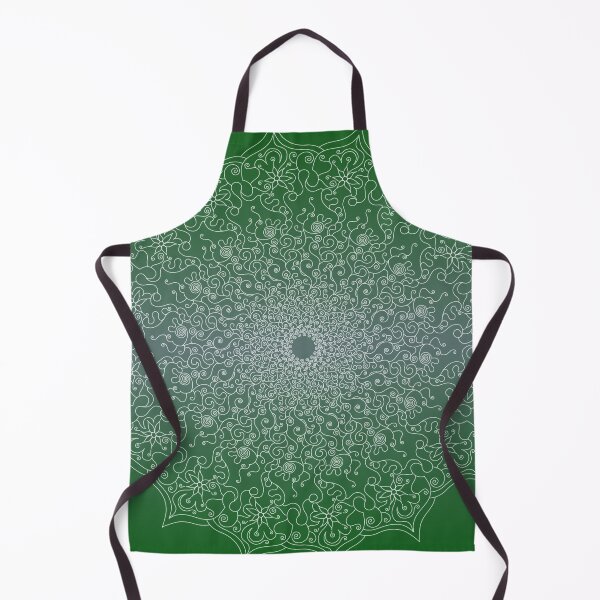 Item preview, Beautiful lace-like mandala in green and white designed and sold by CiniArt.