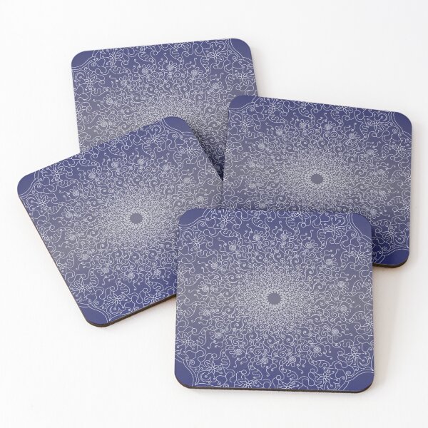 Item preview, Beautiful blue and white lace-like mandala designed and sold by CiniArt.
