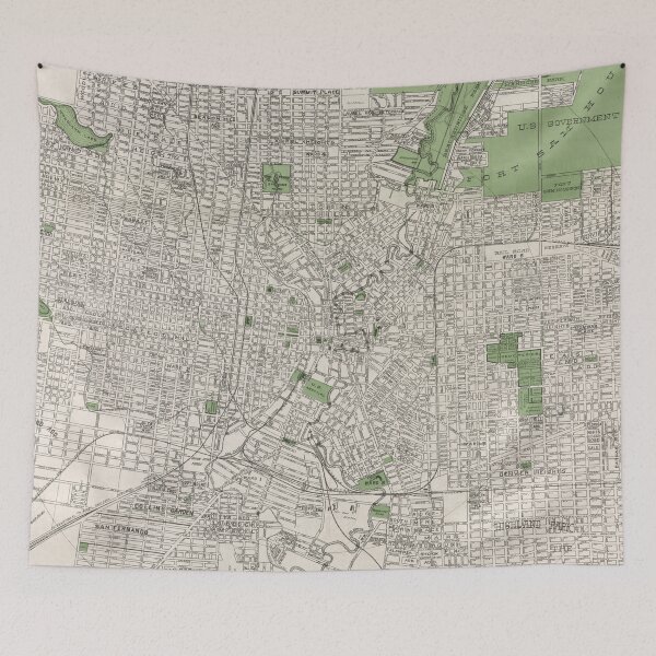 Item preview, Vintage Map of San Antonio TX (1924) designed and sold by BravuraMedia.