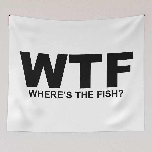 Item preview, WTF What the Fish? Sarcasm Sayings Quotes Minimal Word Art designed and sold by ColorMeHappy123.