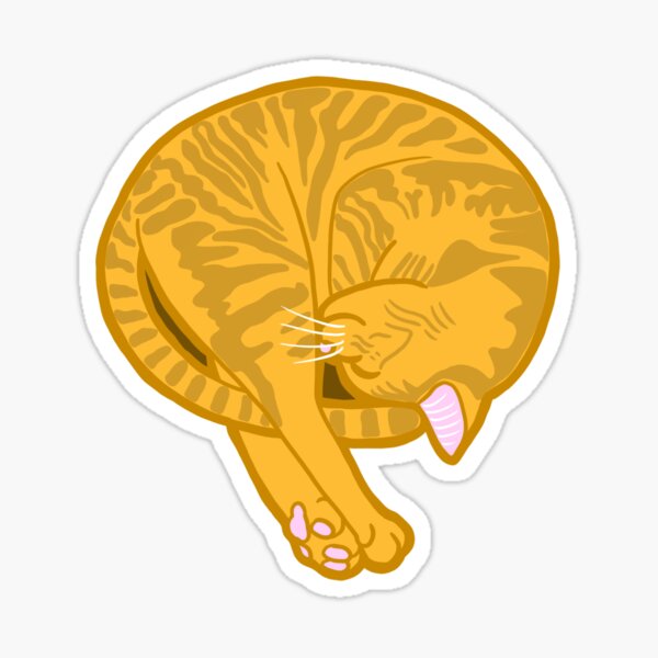 Shrimp Cat Orange Sticker
