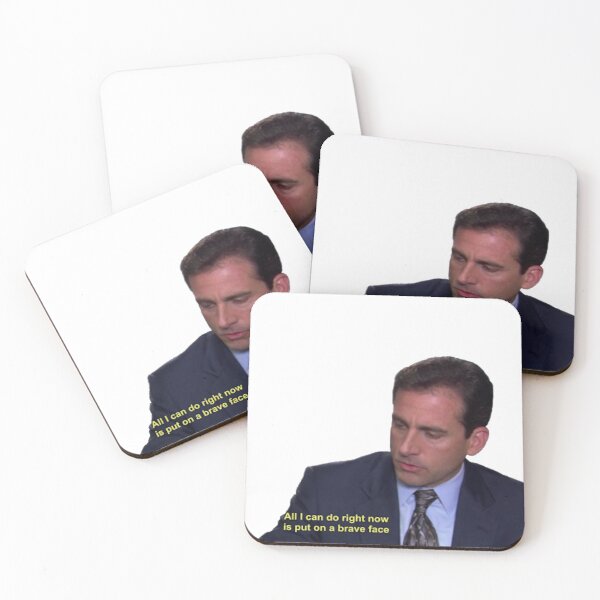 Item preview, Michael Scott 'All I can do right now is put on a brave face' designed and sold by Katie's Redbubble.