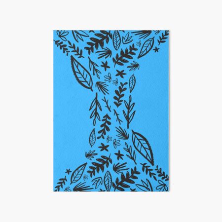 Blue Tribal Pattern Flower Art Board Print