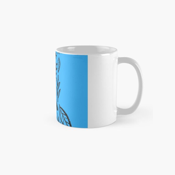 Blue Tribal Pattern Flower Classic Mug