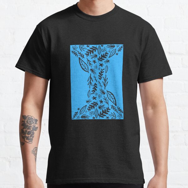 Blue Tribal Pattern Flower Classic T-Shirt