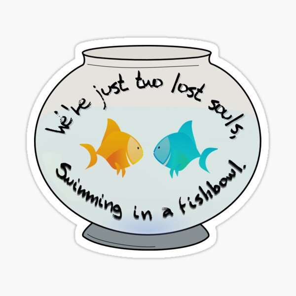 Two Lost Souls in a Fishbowl - Pink Floyd Design Sticker