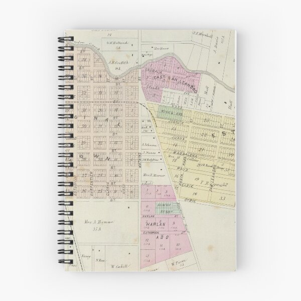 Item preview, Vintage San Leandro CA Map (1878) designed and sold by BravuraMedia.