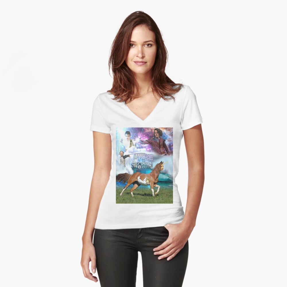 Item preview, Fitted V-Neck T-Shirt designed and sold by dermakun.