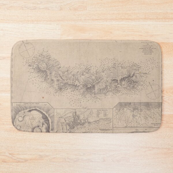 Item preview, Vintage Map of Sao Miguel Island Azores (1854) designed and sold by BravuraMedia.