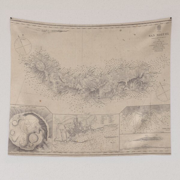 Item preview, Vintage Map of Sao Miguel Island Azores (1854) designed and sold by BravuraMedia.