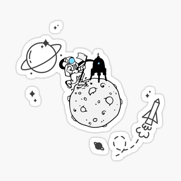 Item preview,  Man Landing on a White Moon With a Flag designed and sold by kbircham.