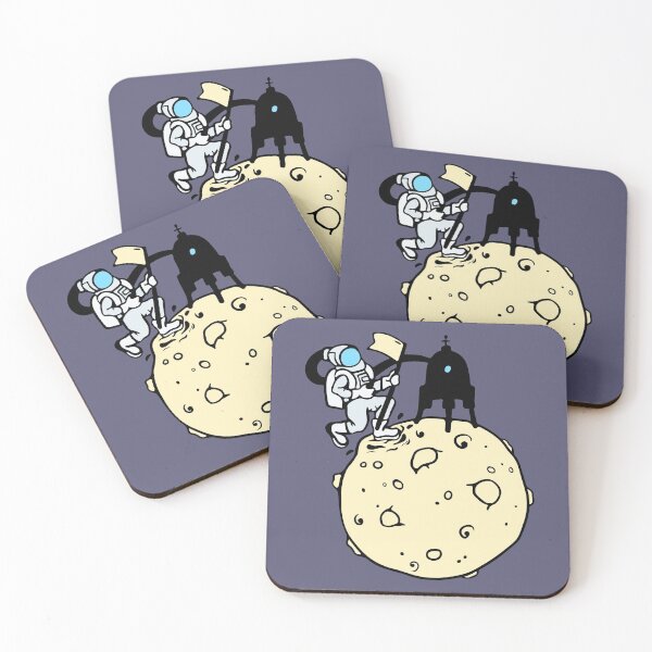 Item preview,  Man Landing on a Yellow Moon With a Flag designed and sold by kbircham.