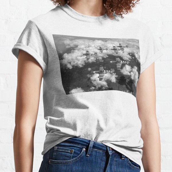 D-Day Mustangs black and white version Classic T-Shirt