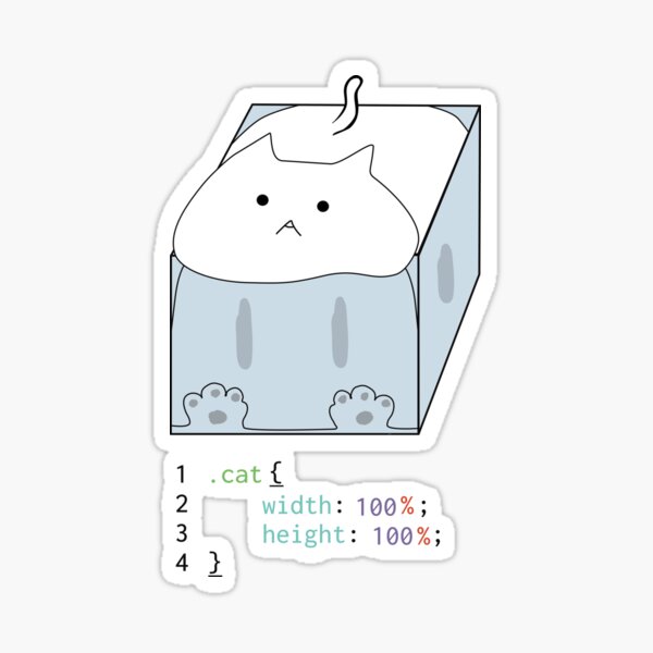 Css Cat In Box Sticker For Sale By Coder Kitty Redbubble