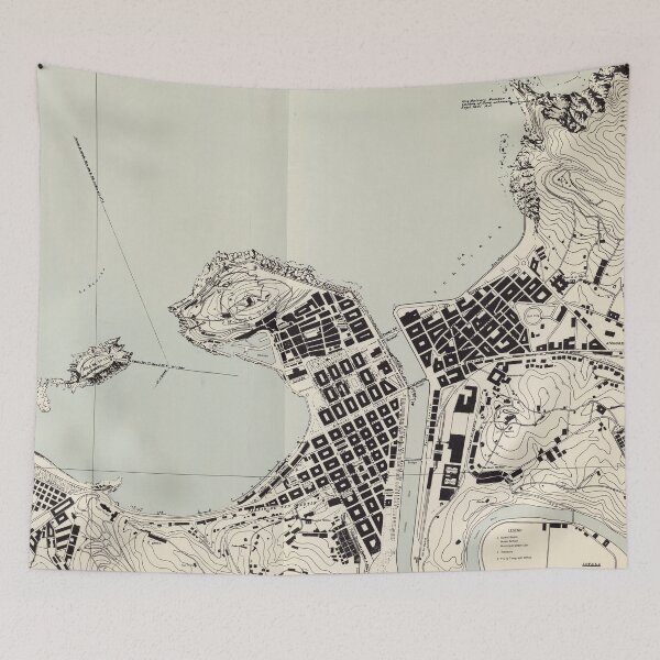 Item preview, Vintage San Sebastian Spain Map (1943) designed and sold by BravuraMedia.