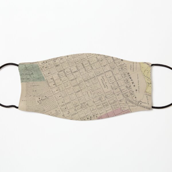 Vintage Map of Santa Clara CA (1876) Kids Mask