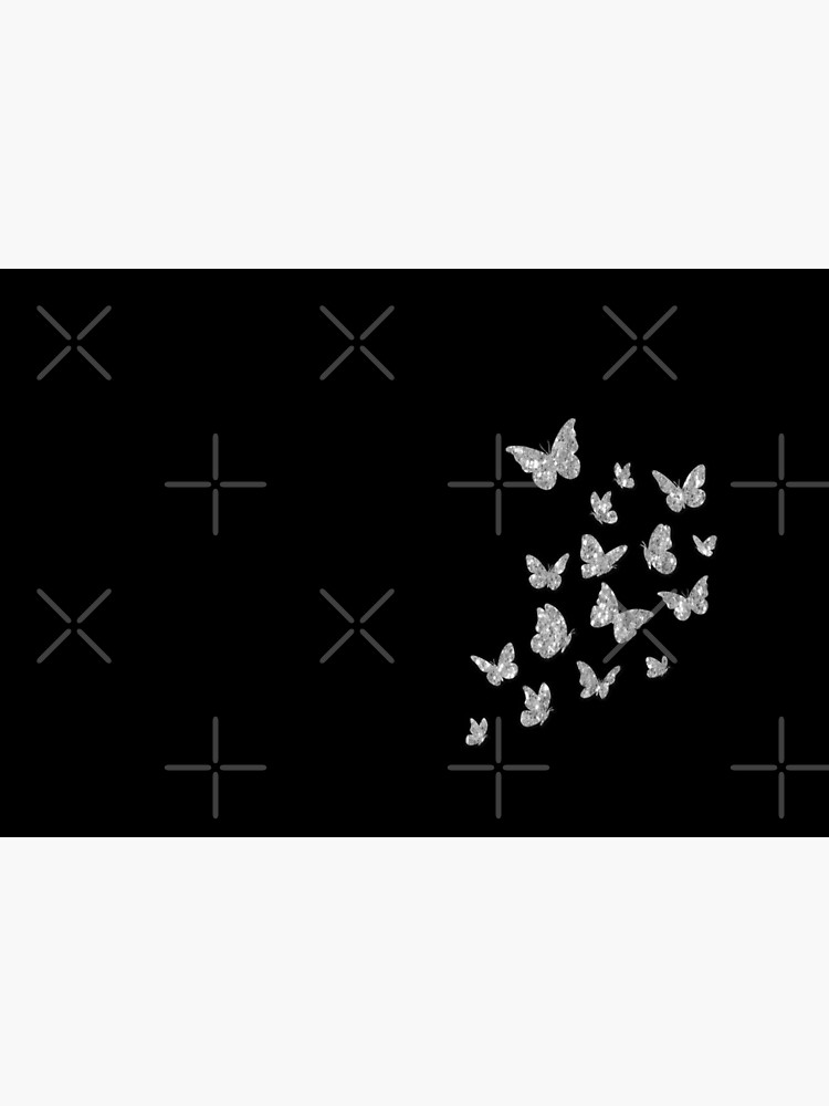 Butterfly, Butterflies, Silver Sparkles, Dream, Colorful Brilliant, Cute Monarch, Beautiful Glitters, Black Background by Annona-
