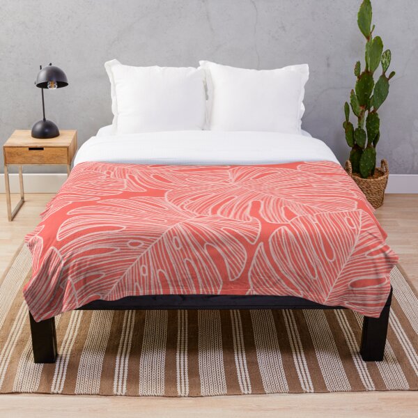 Item preview, Coral Monstera Leaves designed and sold by ColorObsession.