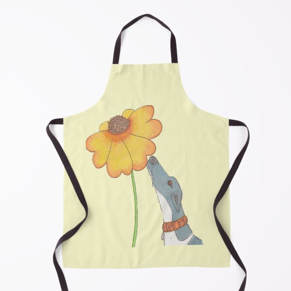 Just Sniffing Sunshine - Greyhound with a Flower Apron