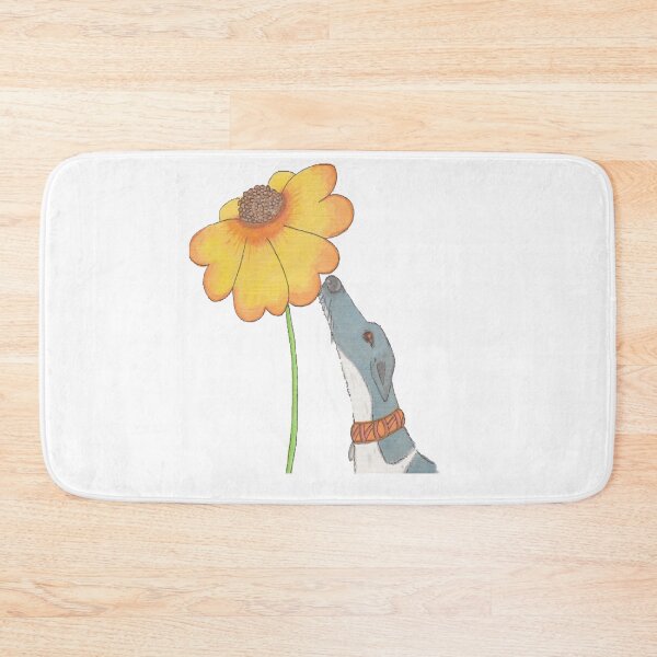 Item preview, Just Sniffing Sunshine - Greyhound with a Flower designed and sold by JaneWrenArt.