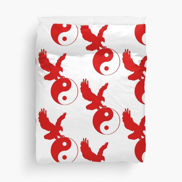 Big red birg keep simbol zen Duvet Cover