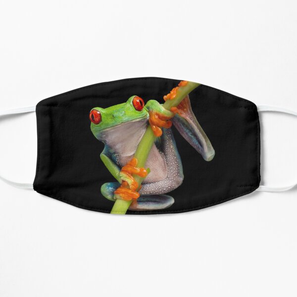 Hanging in there - Red eyed tree frog Flat Mask