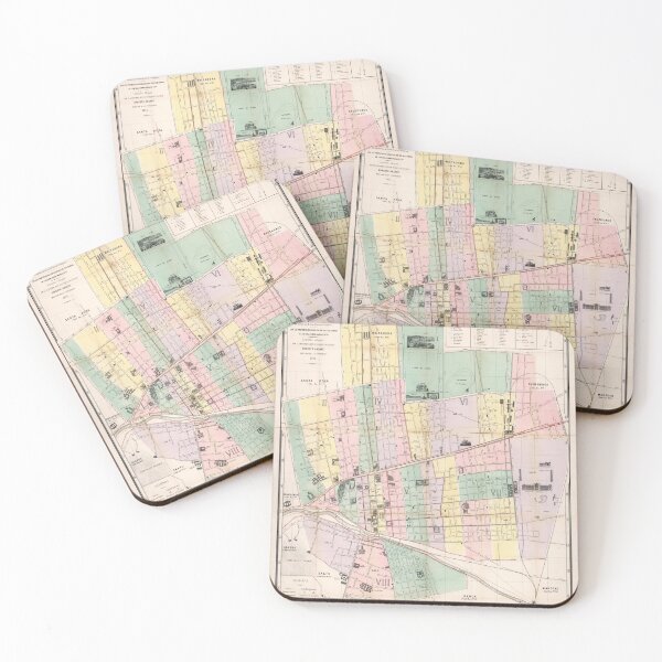 Item preview, Vintage Map of Santiago Chile (1875) designed and sold by BravuraMedia.