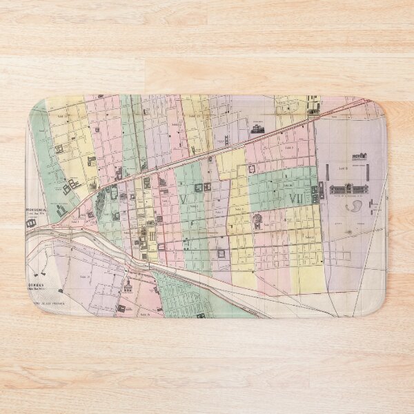 Item preview, Vintage Map of Santiago Chile (1875) designed and sold by BravuraMedia.