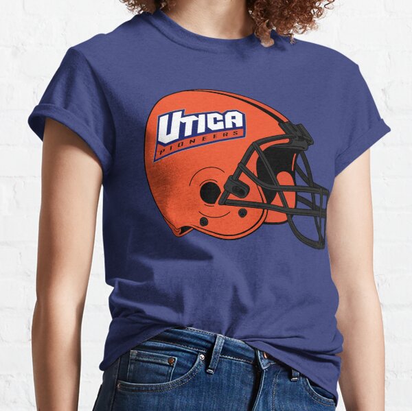 Utica College UC Pioneers Helmet Orange + Navy Blue Football Athletics Classic T-Shirt