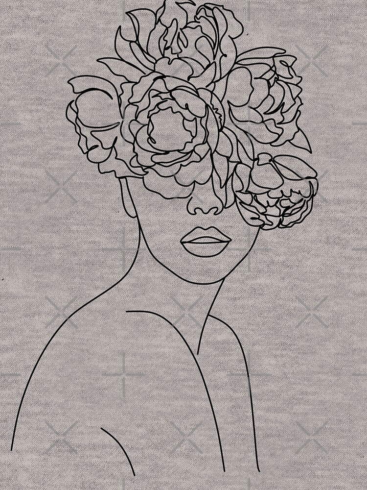 body with flower head drawing