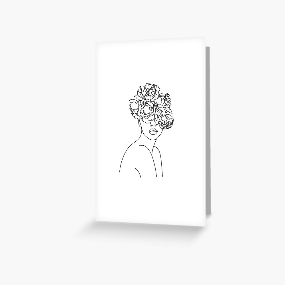 Girl with flowers hair drawing hi-res stock photography and images - Alamy