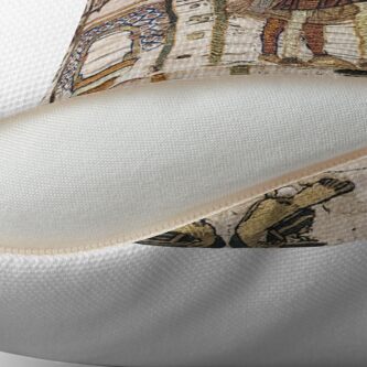 Alternate view of Bayeux Tapestry. Edward the Confessor sends Harold to Normandy. Throw Pillow