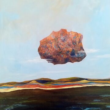 Vorschaubild zum Design Ein fliegender Felsen über der Landschaft von Lillian Berthel