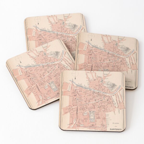 Item preview, Vintage Map of Santiago Chile (1903) designed and sold by BravuraMedia.