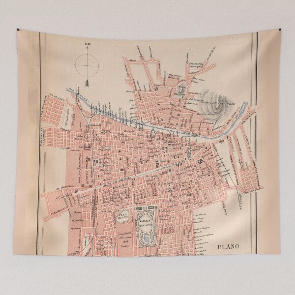 Item preview, Vintage Map of Santiago Chile (1903) designed and sold by BravuraMedia.